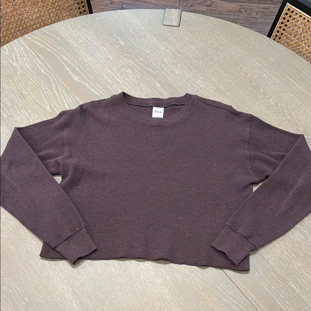 Aritzia brownish purple waffle knit longsleeve